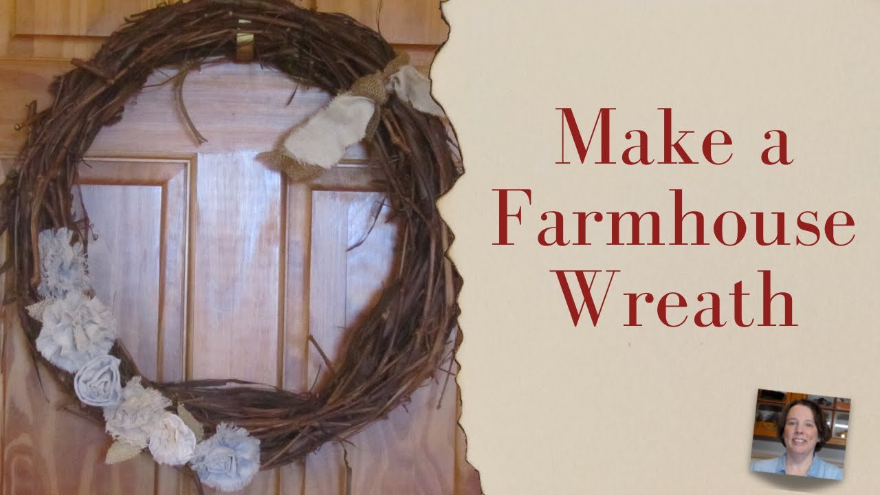 Farmhouse Style Fabric Flower Wreath DIY