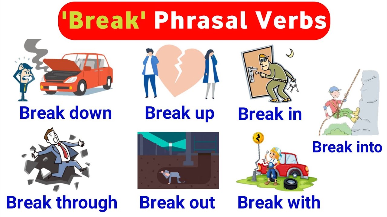10 Break Phrasal Verbs: Фразовые глаголы в предложениях | фразовый глагол | Слушайте и практикуйтесь