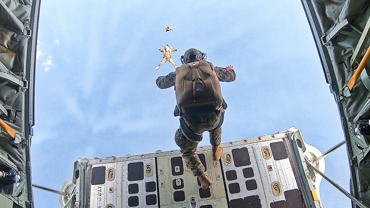 US Marines Parachute Jump Training