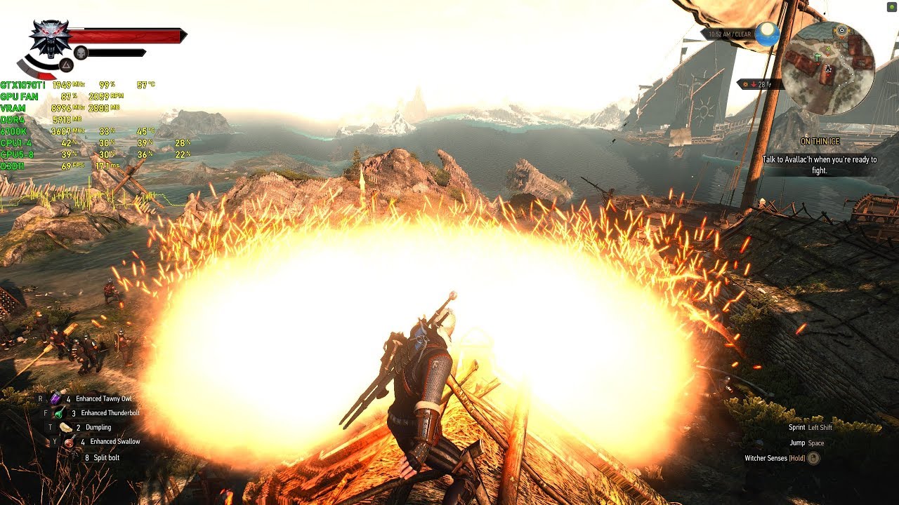 The Witcher 3 - 2019 - Improved Signs & Particle Effects Mods Test Ultra 1440p