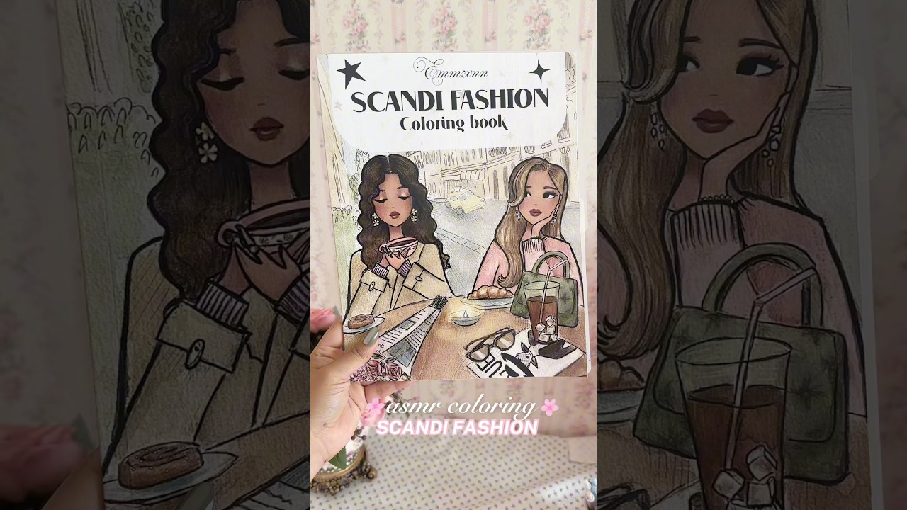 ASMR Coloring Scandi Fashion Coloring Book (tingly voiceover) #asmrcoloring