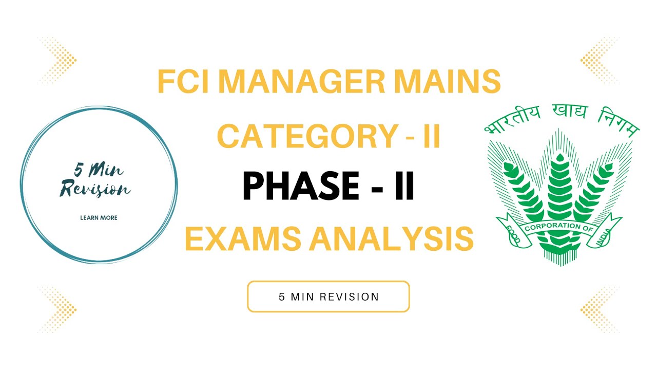 FCI Category - II Phase II Exam Analysis | FCI Category 2 Exam Analysis | Complete Details #fci
