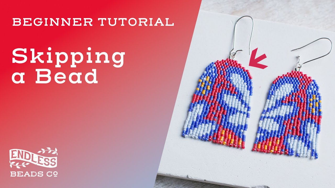 How to skip a bead in a pattern  | Beginner friendly tutorial for beaded fringe earrings