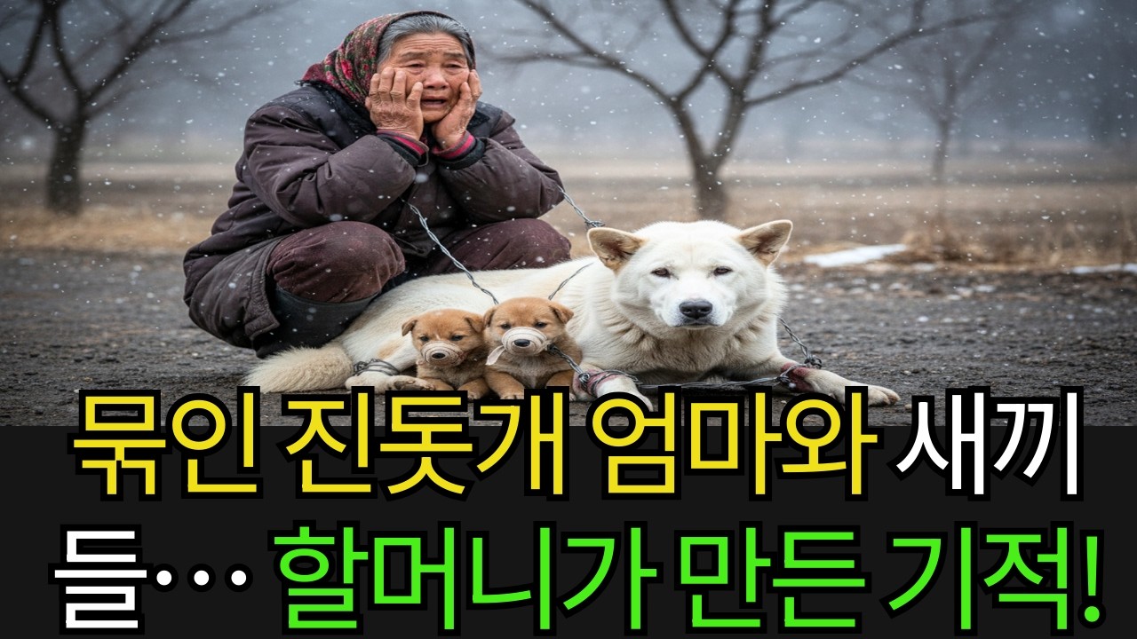 학대당해 다리와 입이 묶인 진돗개 엄마와 울부짖는 새끼들… 그 순간, 할머니가 나타나 모두를 구했고 기적 같은 장면이 펼쳐졌다!
