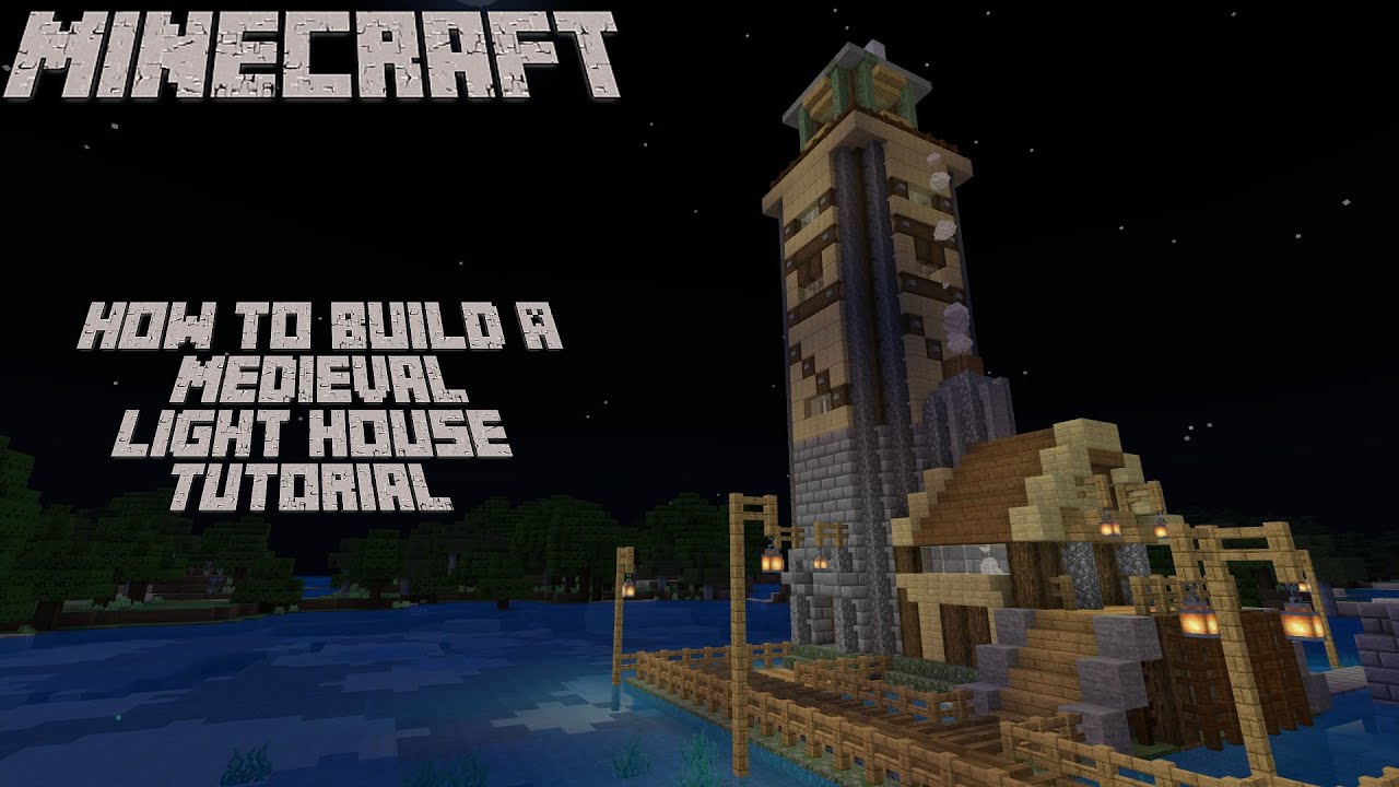 Minecraft: How to Build a Medieval Light House(Minecraft Tutorial).