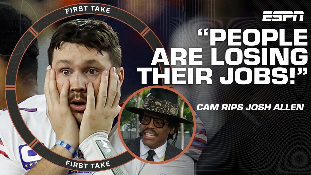‘Josh Allen hasn’t showed the clutch gene!’ - Cam Newton calls out QB for HC firing 👀 | First Take