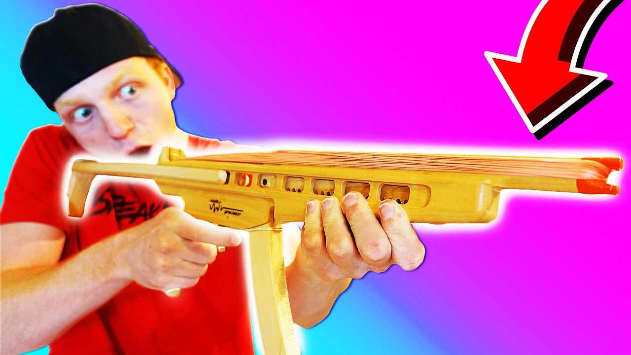 WORLD'S CRAZIEST RUBBER BAND MACHINE GUN!