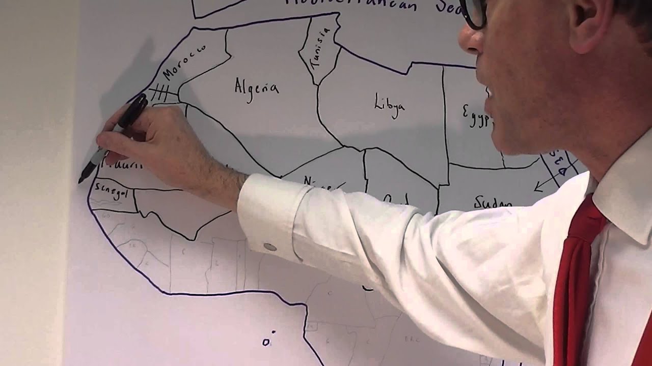 The map of Africa: country names and locations