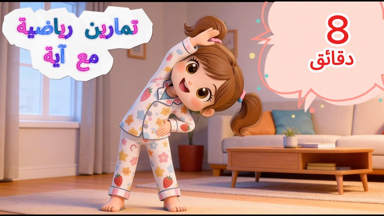 تمارين الصباح للأطفال مع آية 💪 8 دقائق من النشاط والطاقة| أنشودة الجسم السليم