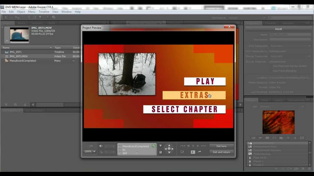 Create DVD Menu with Adobe Encore