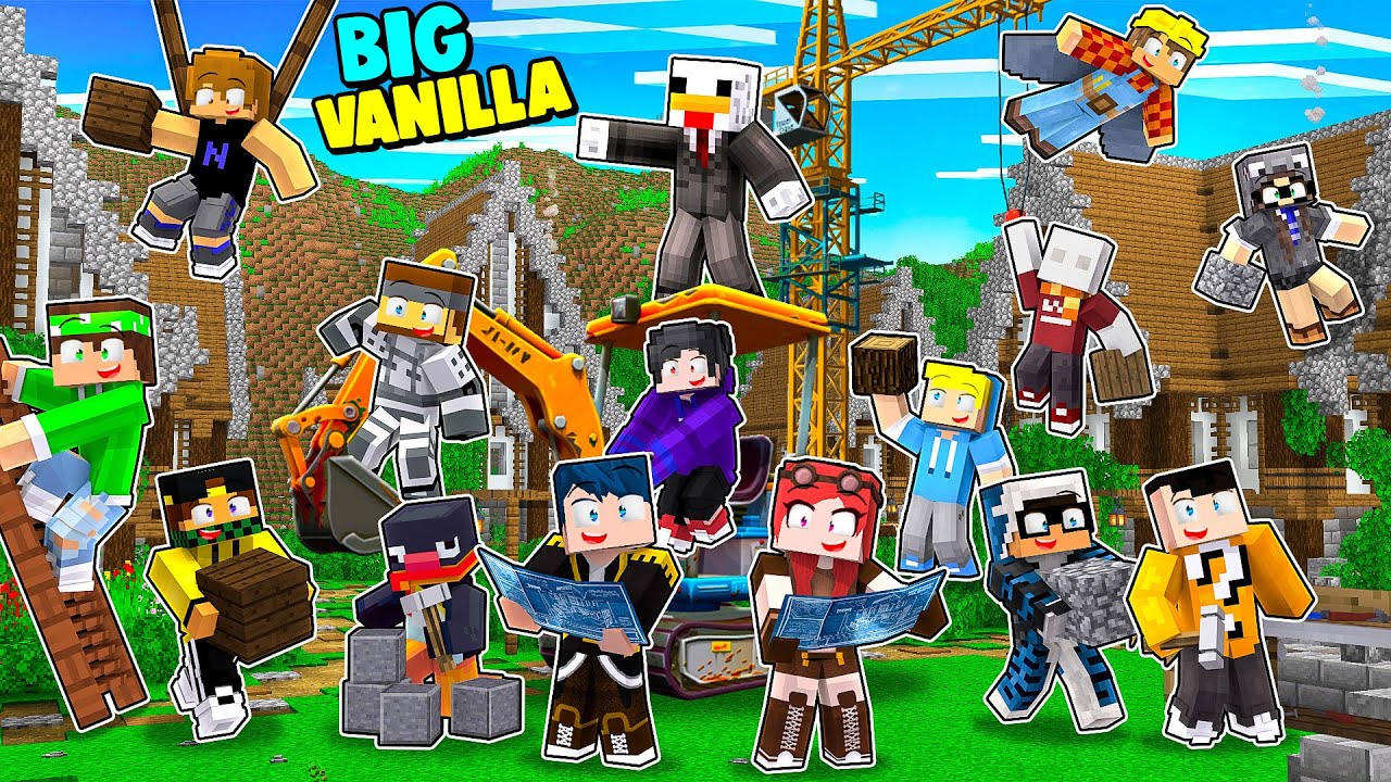 COSTRUIAMO IL VILLAGGIO DEGLI YOUTUBERS! - MINECRAFT *BIG VANILLA* Ep.12