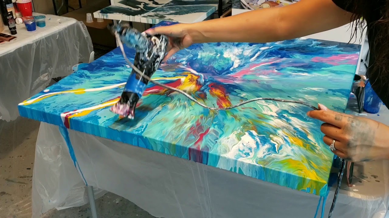 Making of Coral Reef | Acrylic Pouring | Fluid art Florida Abstract Artist | Contemporary Modern Art