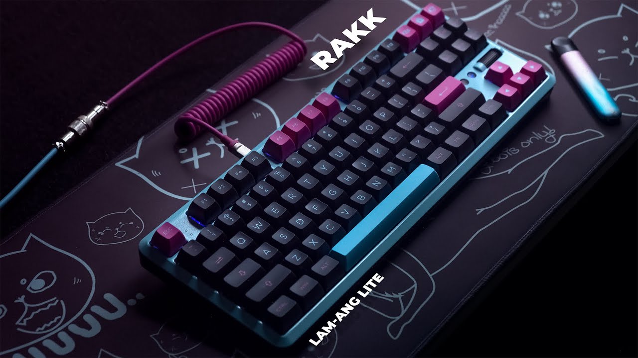 Rakk Lam-ang Lite Rebuild with Akko Lavender Purple and Akko Midnight Keycaps and Cables Thoccs