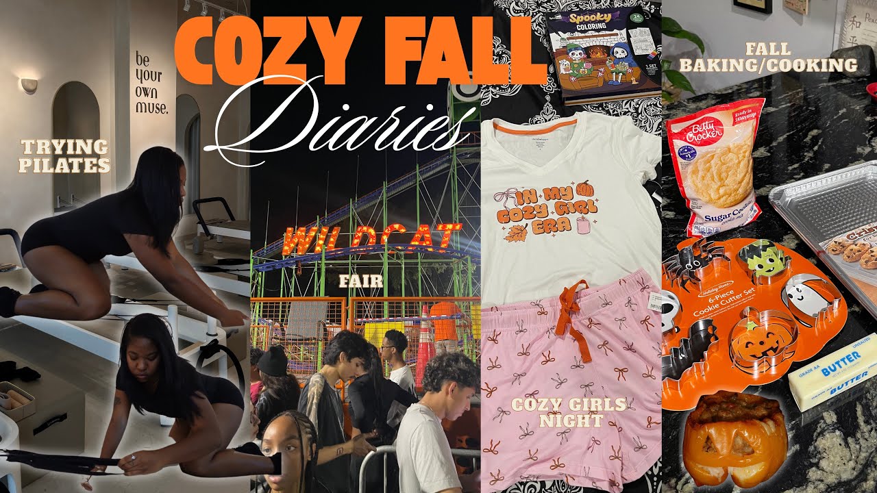 COZY FALL VLOG 🍂 | GA Fair, Trying Pilates, Baking/Cooking, Mini Shopping + Cozy girls night ♡