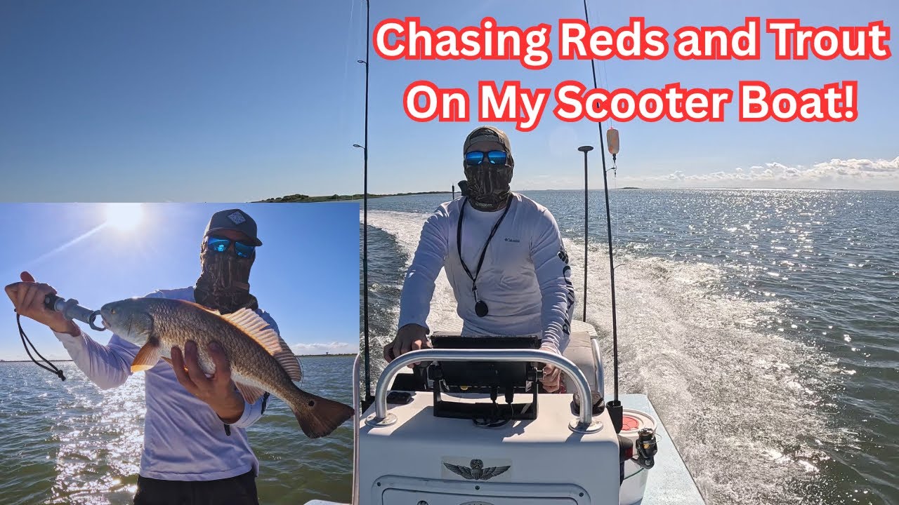 Chasing Reds and Trout On My Scooter Boat! (Fishing Corpus Christi, Texas)