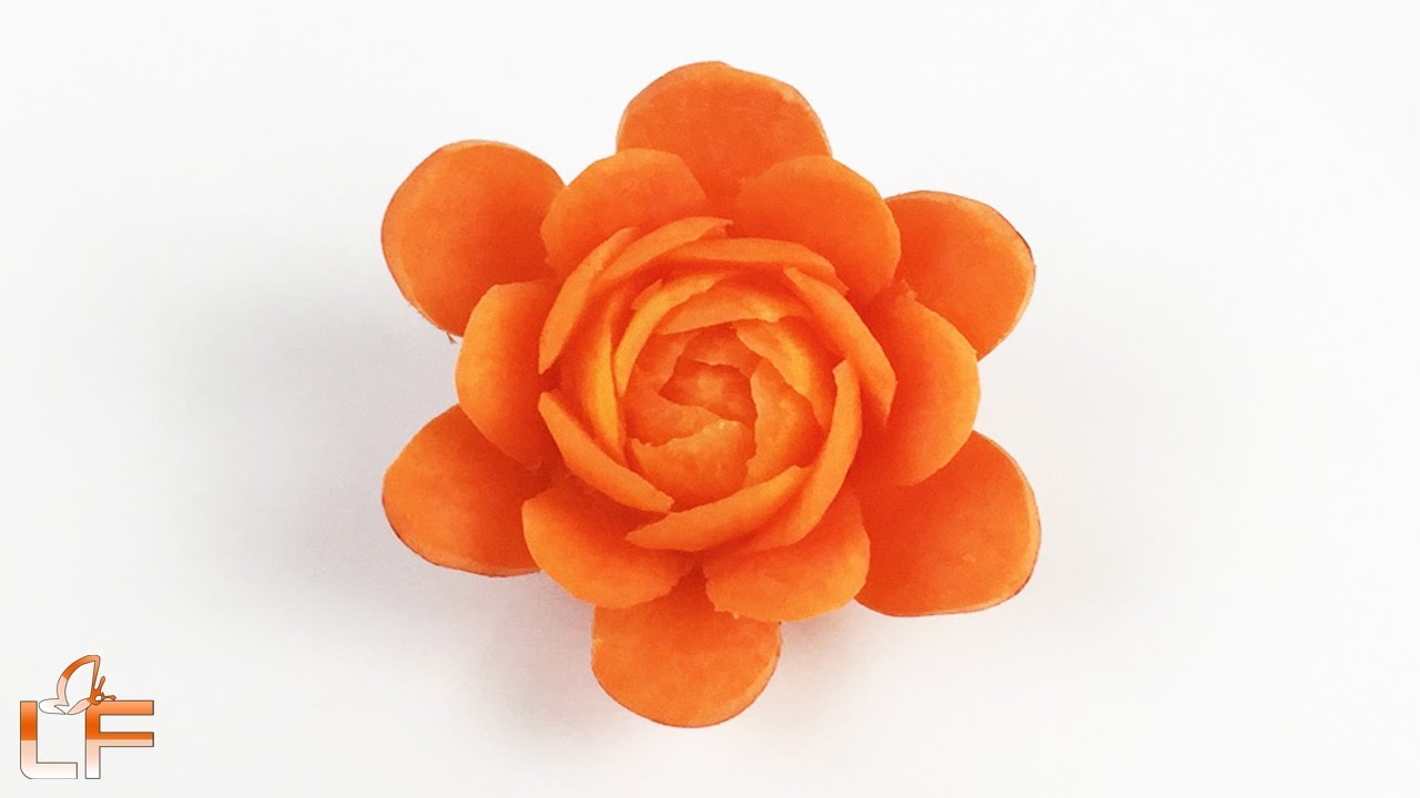 How To Make Carrot Rose Flowers Carving - Vegetable Carving & Designs