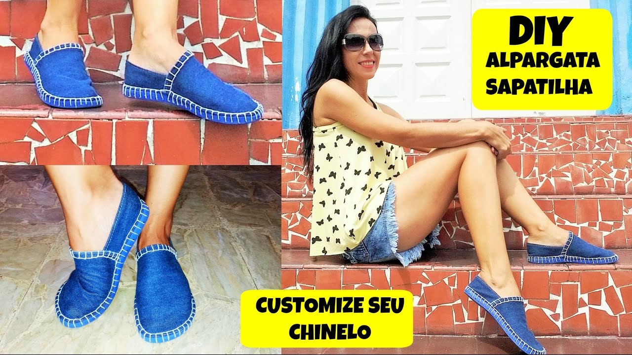 Sapatilha - alpargata com chinelo  -  como fazer