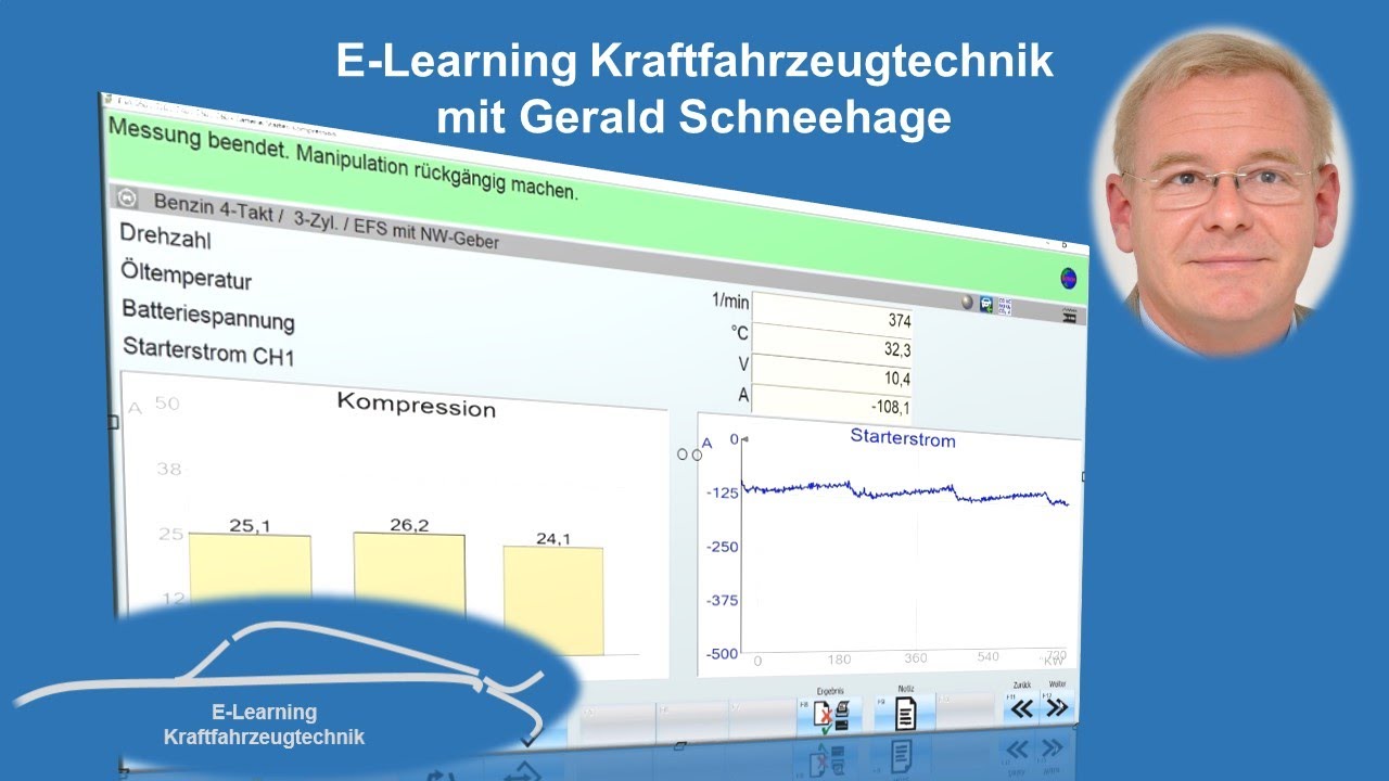 Teil 1 Dynamische Kompressionsprüfung Bosch FSA740 Prüfschritte Batterie / Starter / Kompression