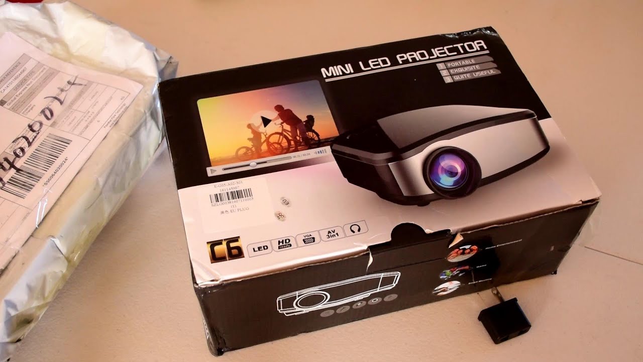 Best Cheapest Projector Cheerlux C6 LCD LED Projector Unboxing Review and Test HD