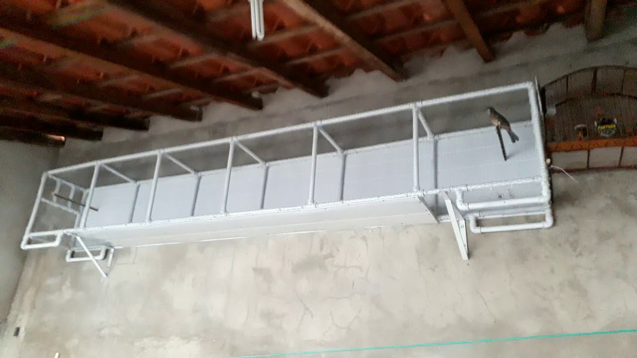 Voadeira para trinca-ferro feita com pvc com uma máquina cantando dentro