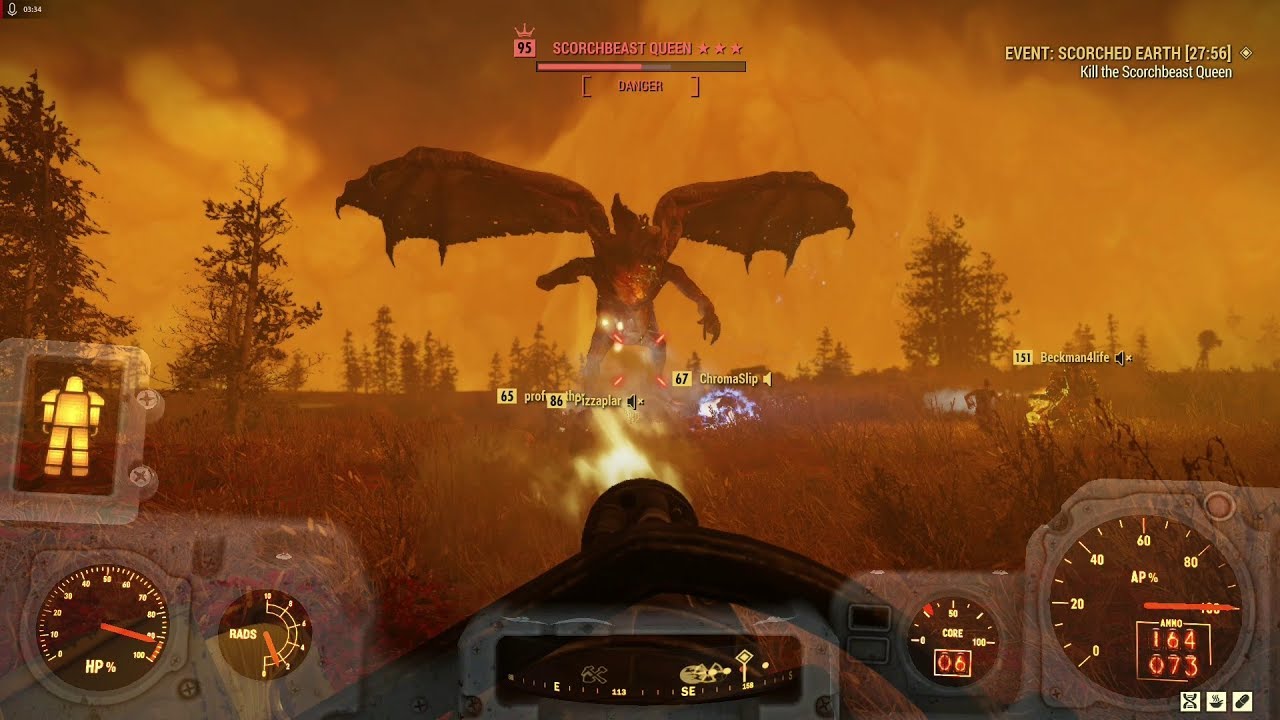 Fallout 76 Scorchbeast Queen Fight!!!
