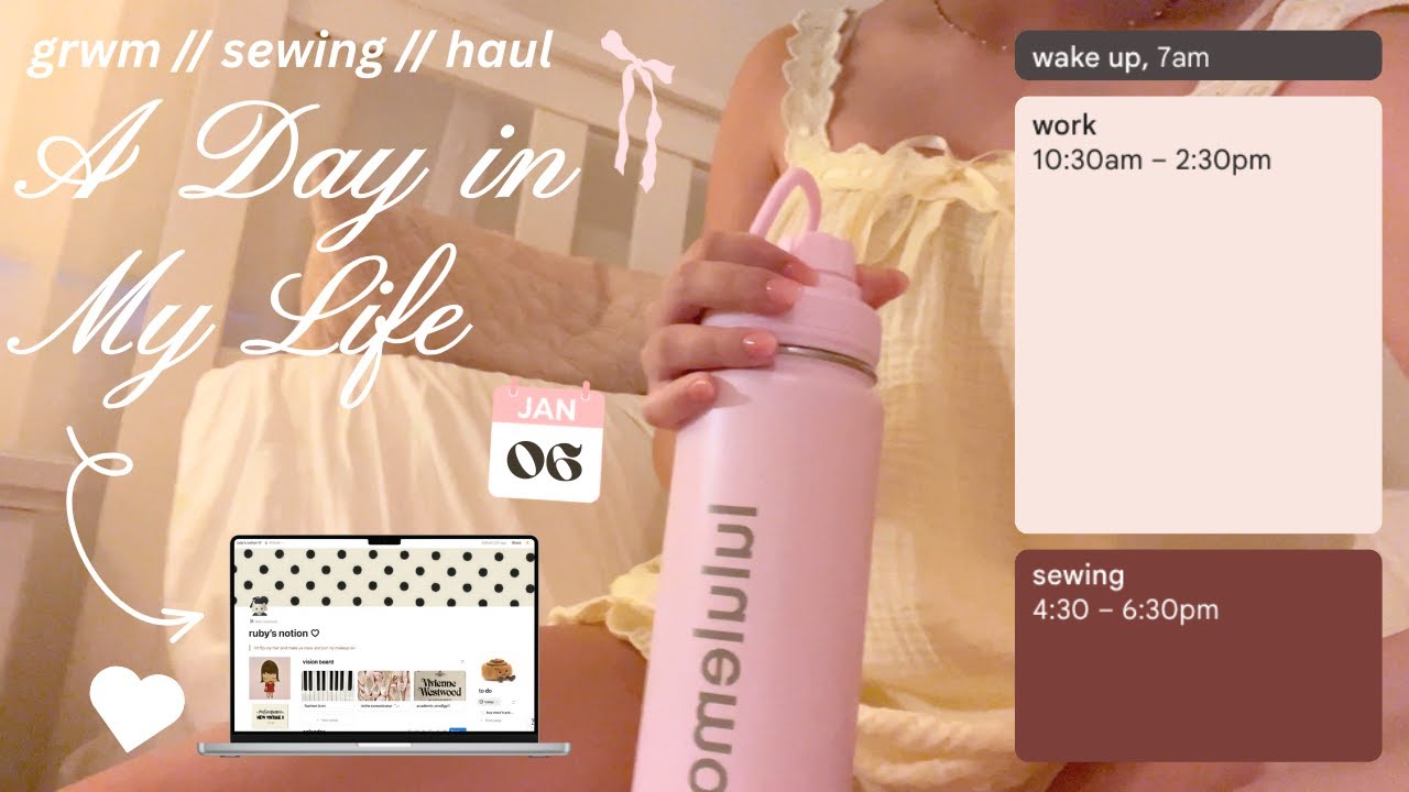 A Day in My Life ♡ Vlog // 🪷 sewing, grwm, planner tour, ect.