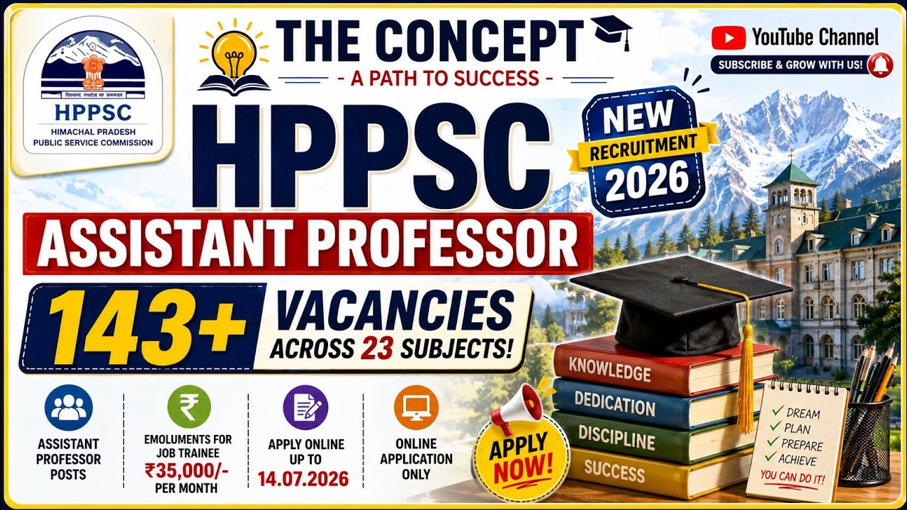 HPPSC Assistant Professor Recruitment 2026 | 143+ Vacancies | Complete Details | Apply Online