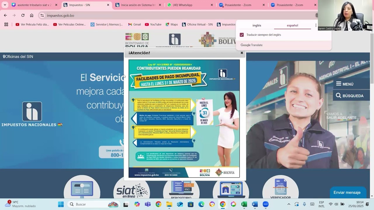 CURSO DE MANEJO DEL SISTEMA INTEGRADO DE LA ADMINISTRACIÓN TRIBUTARIA SIAT EN LINEA
