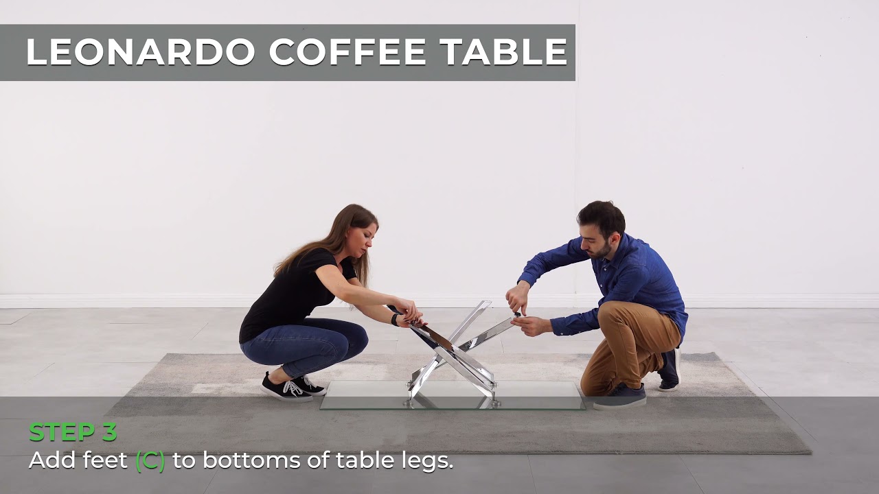 How to assemble the Leonardo Glass and Chrome Metal Coffee Table from Furniturebox UK