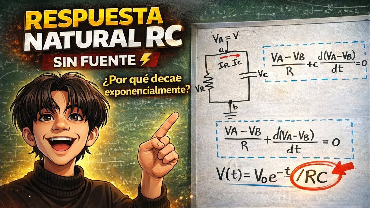 Respuesta Natural de un Circuito RC ⚡ | Descarga del Capacitor Paso a Paso