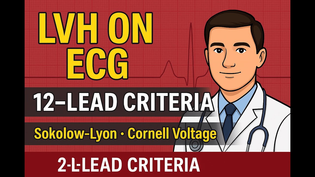 ECG Criteria for LVH (Left Ventricular Hypertrophy) | 12-Lead ECG Interpretation