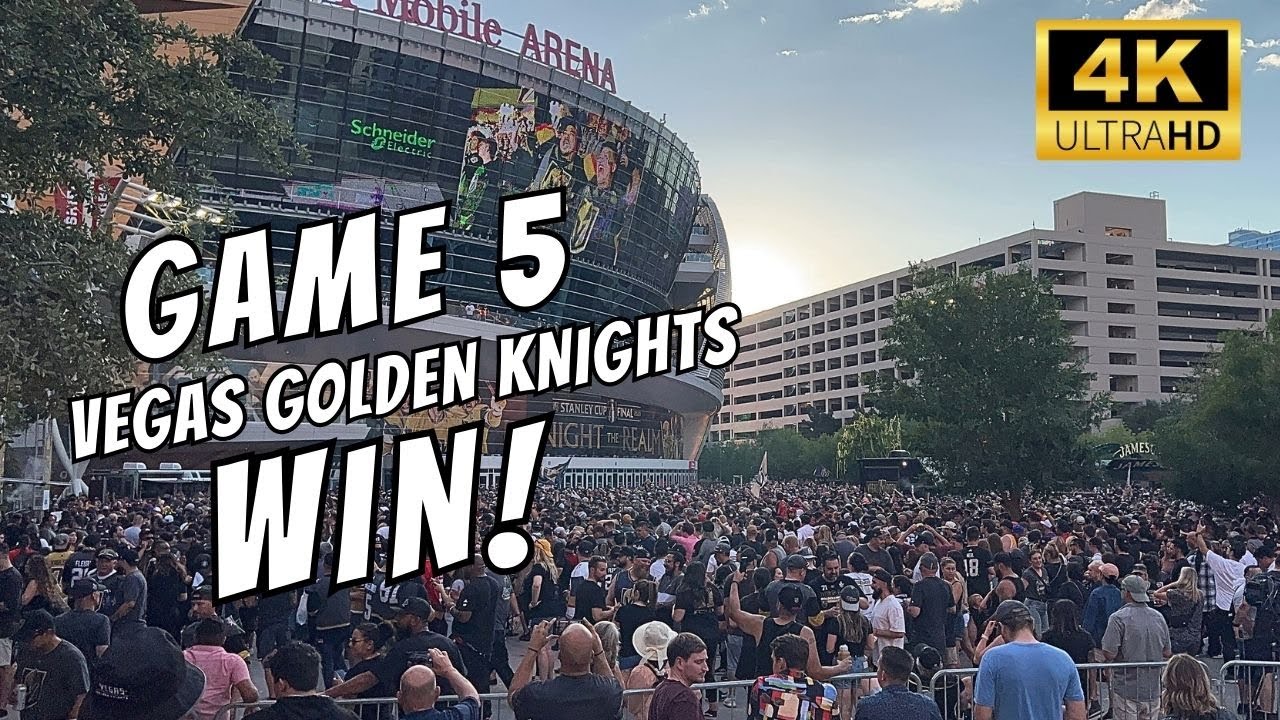 4K Vegas Golden Knights Stanley Cup Game 5 at T-Mobile Arena | Las Vegas Strip Watching The Game