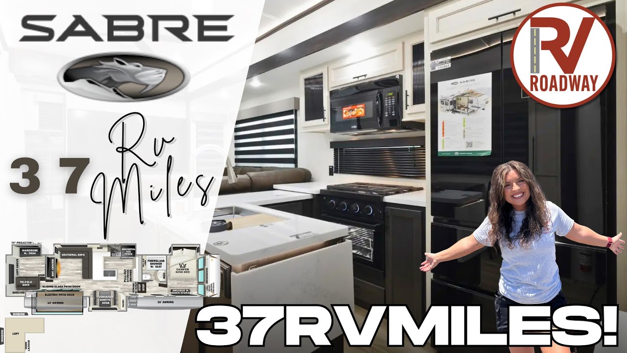The 2026 Sabre RV 37RVMILES has it ALL🔥 Side Patio, Rear Bunkhouse AND MORE! 👀 #forestriverrv