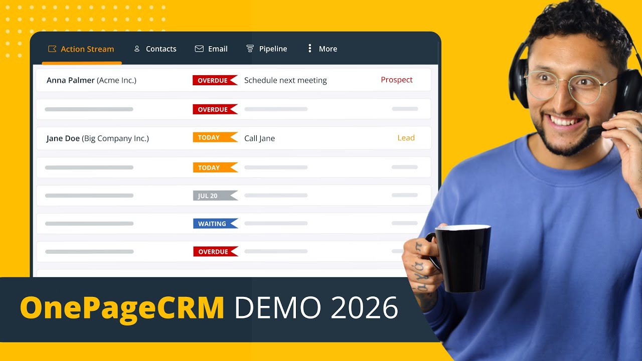 Simple CRM Introduction | A quick demo of OnePageCRM | 2026