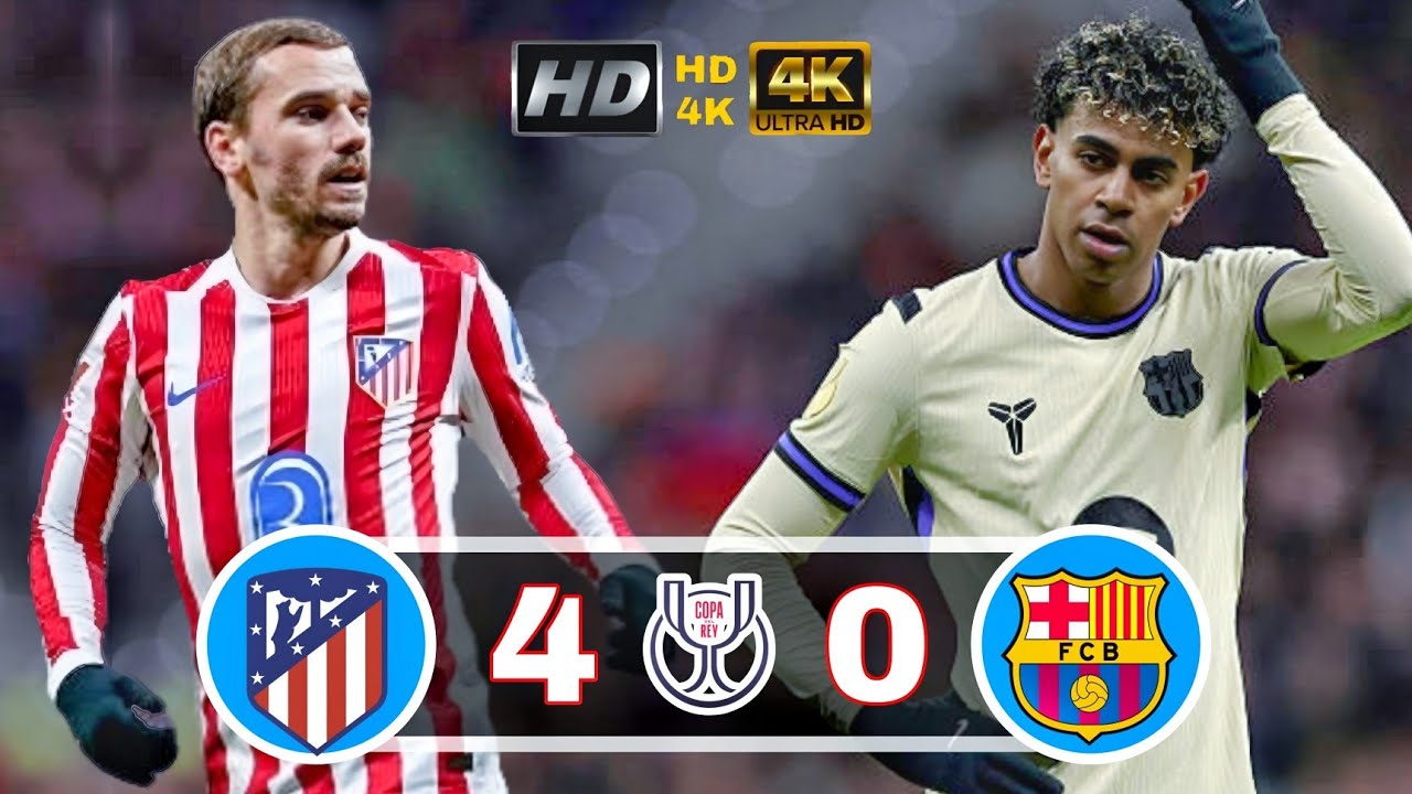 مباراه مجنونه 💥 برشلونه واتليتيكو مدريد 0-4- نصف نهائي كاس الملك 2026 تعليق عربي  جوده عاليه 