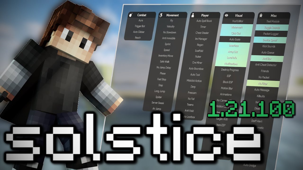 SOLSTICE UPDATED *Best* Minecraft Bedrock 1.21.100 Hack Client