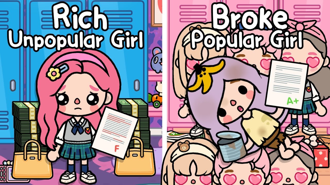 Rich Unpopular Girl Vs Broke Popular Girl 😈💄Toca Life Story | Toca Boca | Toca Life World