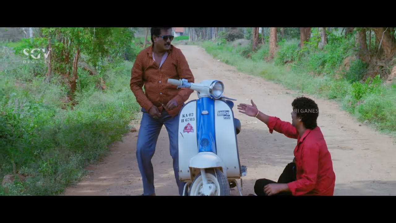 ಗಾಡಿ ತಳ್ಳಿ ತಳ್ಳಿ ನನ್ನ ಪೆಟ್ರೋಲ್ ಟ್ಯಾಂಕ್ ಫುಲ್ ಆಗ್ಬಿಟ್ಟೈತೆ - Bhootayyana Mommaga Ayyu Movie P6