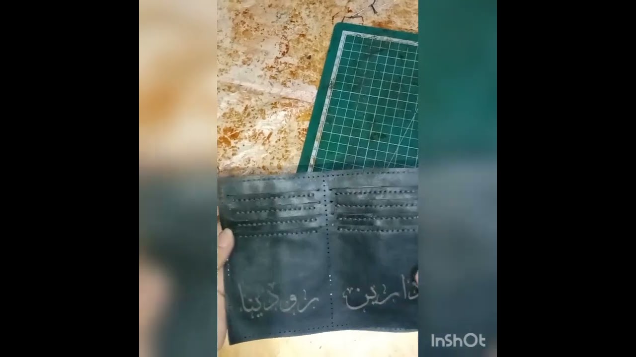 طريقة عمل جيب الكروت في المحفظة الجلد الطبيعي بالتفصيل (جيب كروت بطانة سليا او دسكو )#بدارة_هاند_ميد