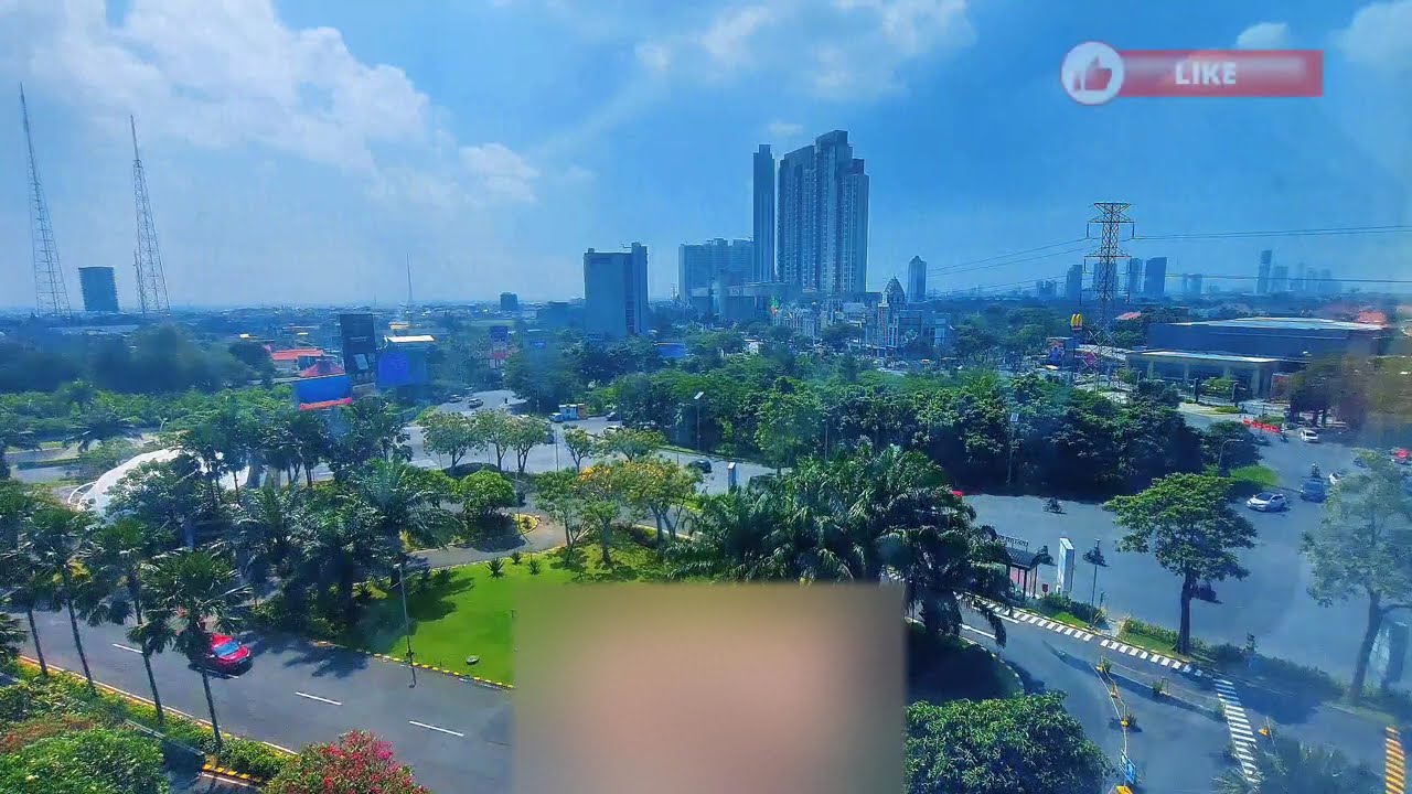 Suasana bundaran Surabaya barat Pagi Hari video lewat Pakuwon mall lantai 2