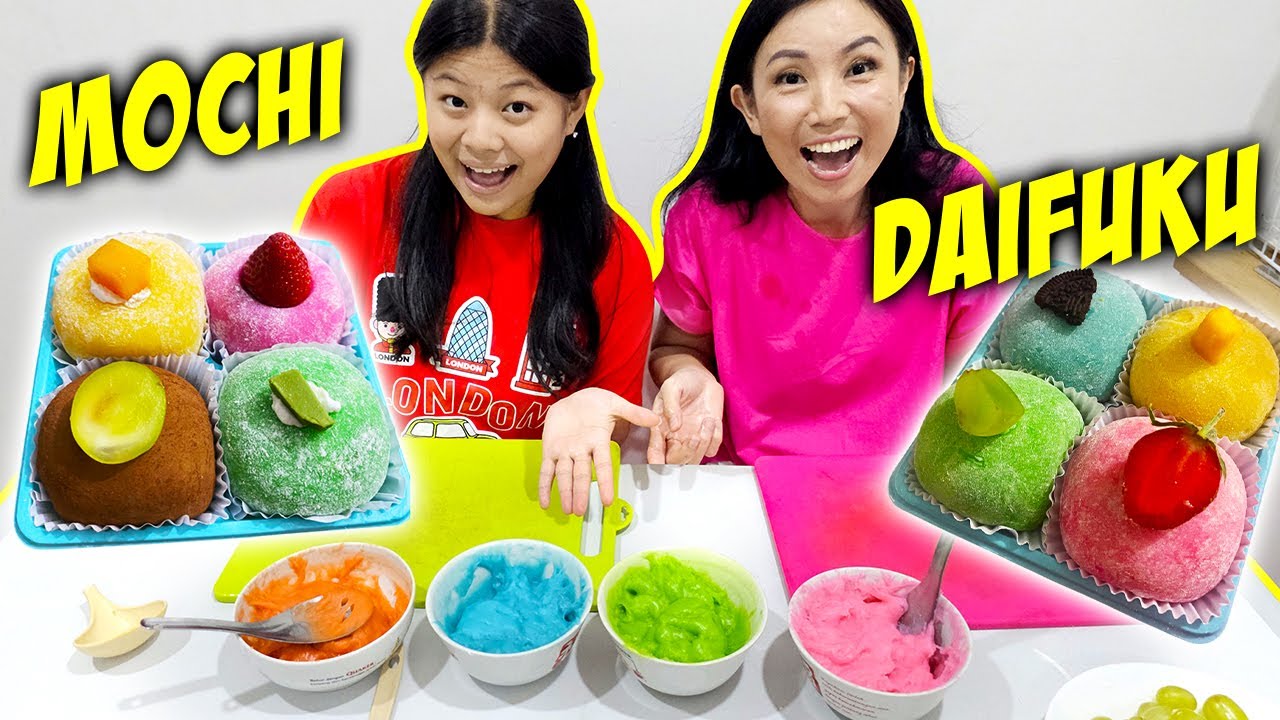 BIKIN MOCHI DAIFUKU VIRAL ISI KRIM WARNA ! MEJA CHIARA AMBRUK JATUH SEMUA 🤣