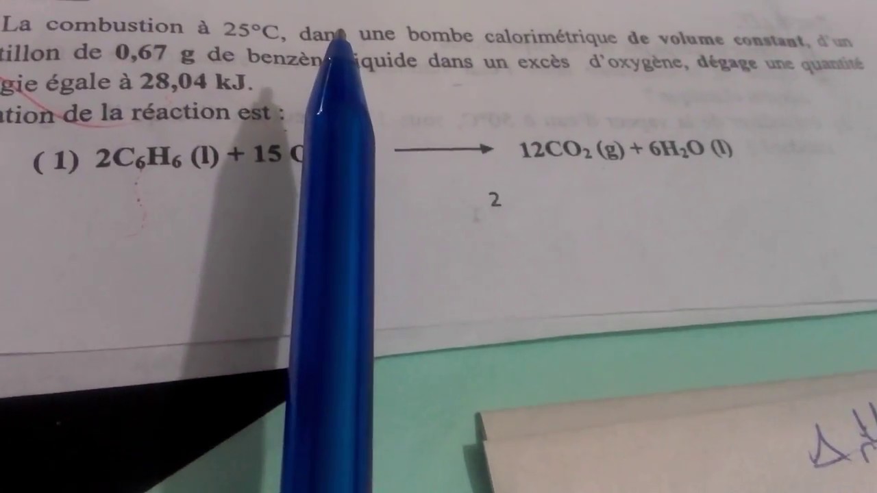 exercice 7 partie 1corrigé thermochimie smpc s1 fsdm