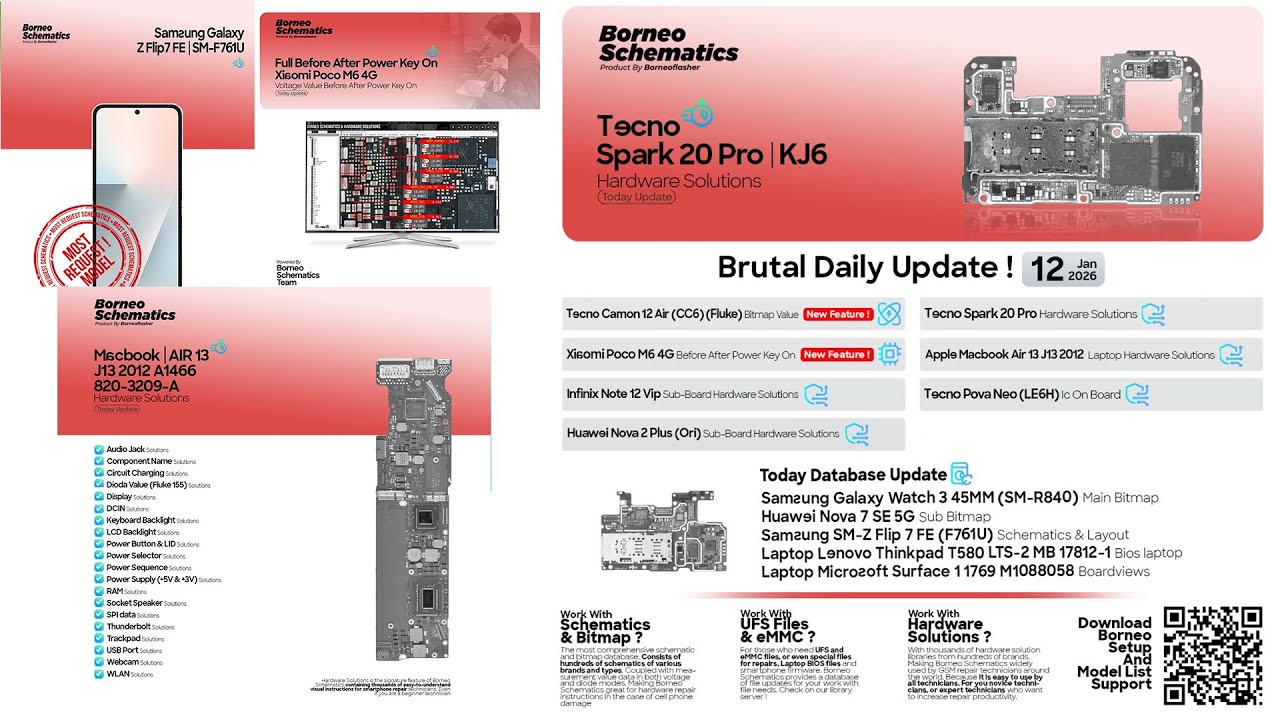 DAILY UPDATE BORNEO SCHEMATICS 12 January 2026 - Tecno Spark 20 Pro