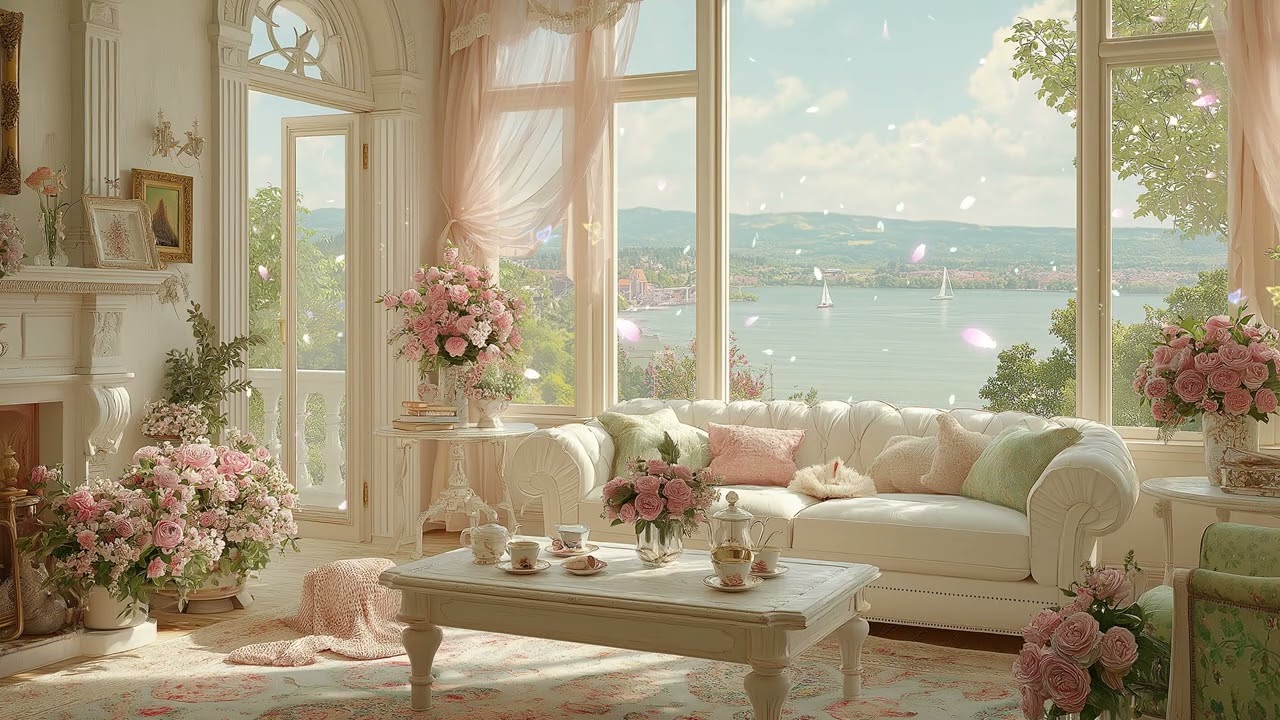 Blossom Rain Piano 🌸🎶 | 3 Hours Cozy Indoor Spring Atmosphere | Study Sleep Relaxation Healing Calm