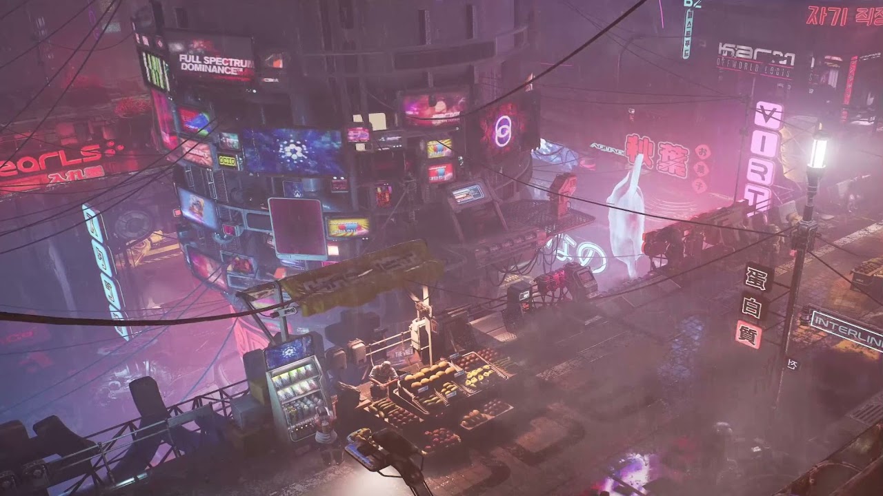 Rain Sleep 💤 Sounds | Ambient Cyber City Sounds | Relaxing and Calming Stress Relief