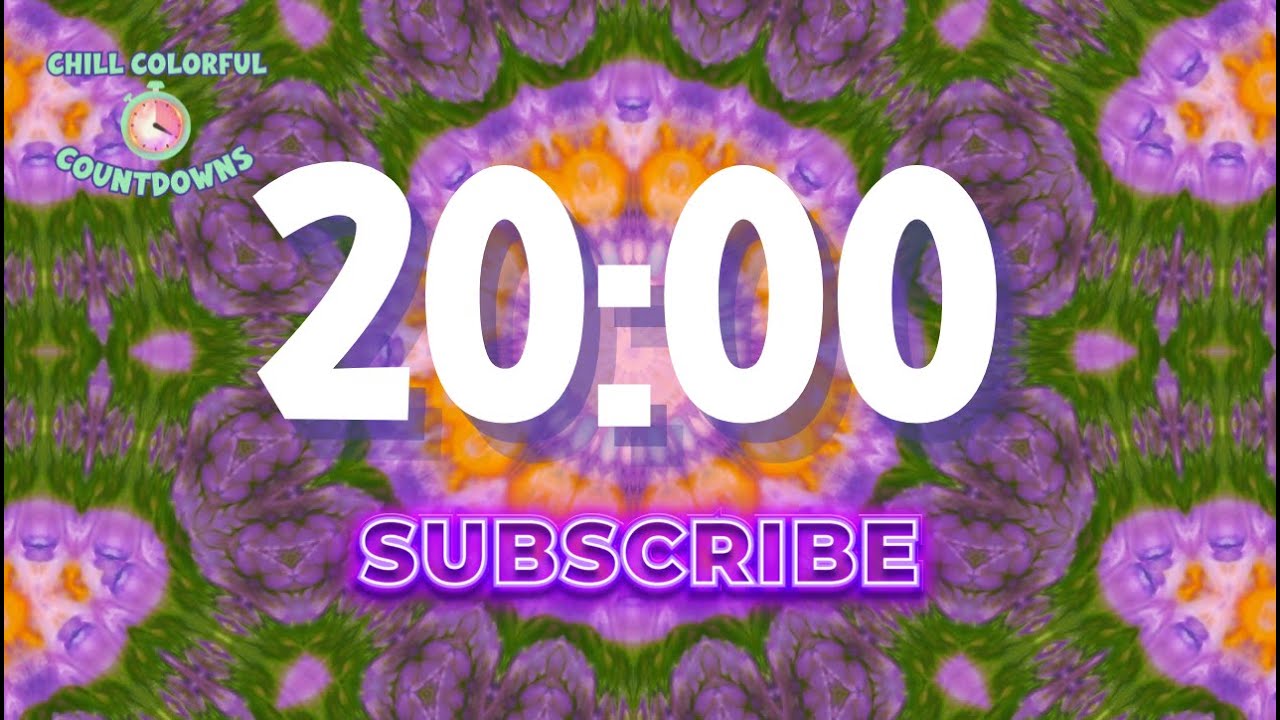 20 Minute Study Chill Colorful Countdown Kaleidoscope Timer | Chill ADHD Focus & Study Countdown