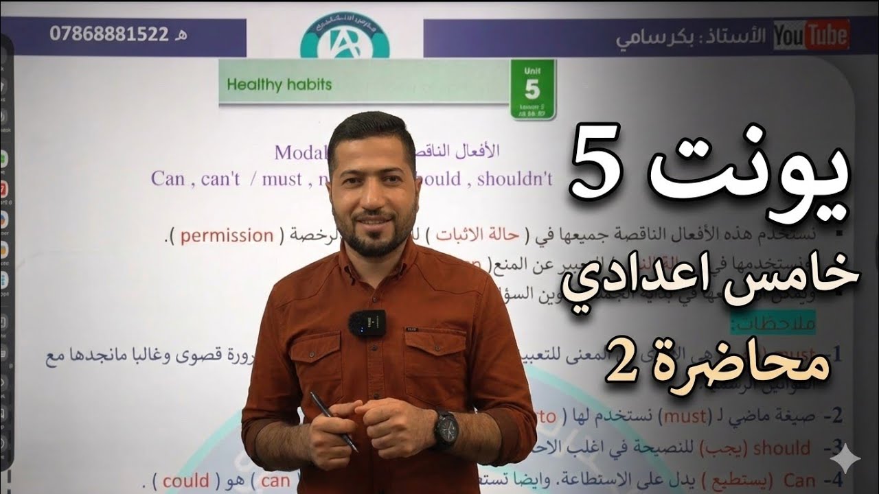 خامس اعدادي يونت 5 محاضرة 2 الافعال الناقصة Modal verbs 