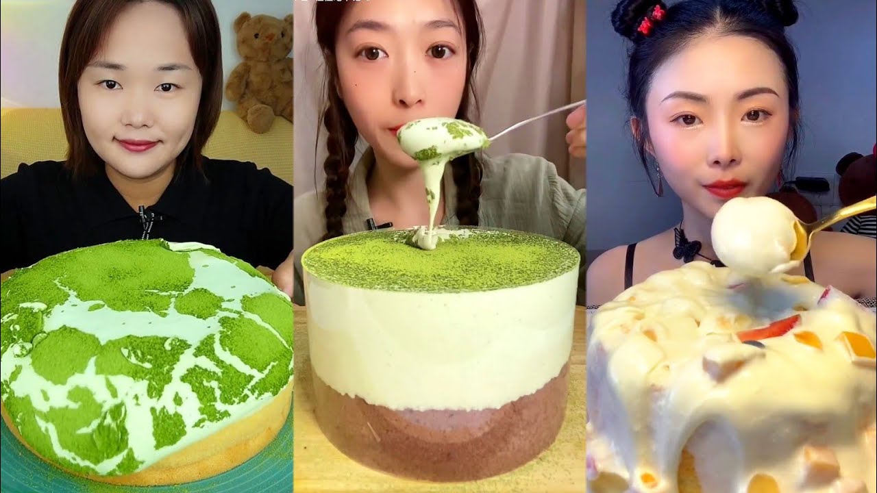 Delicious Creamy Lava Cake Mukbang😍Matcha Cake, Chocolate Mousse Cake Desserts || Mukbang Show