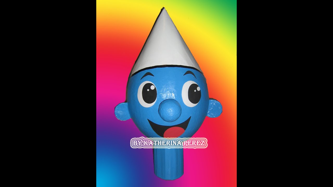 Como hacer una pinata de pitufo - abertura de la piñata