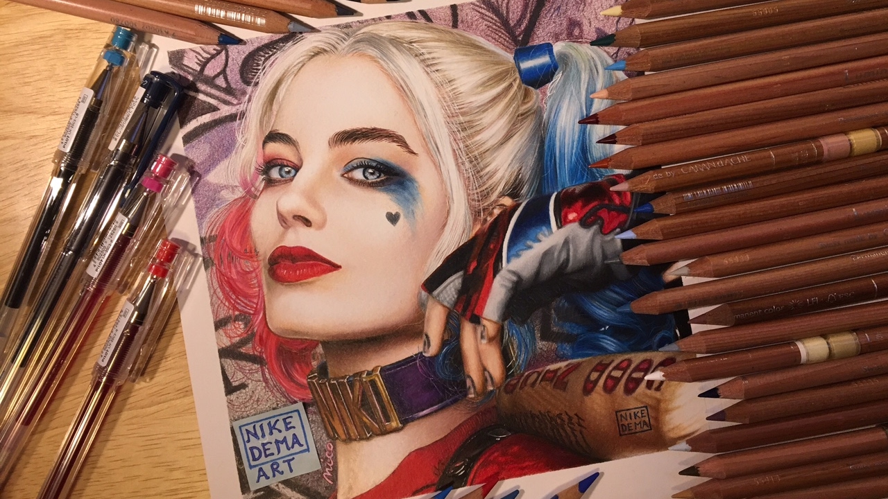 Drawing Harley Quinn - Margot Robbie - Suicide Squad part I